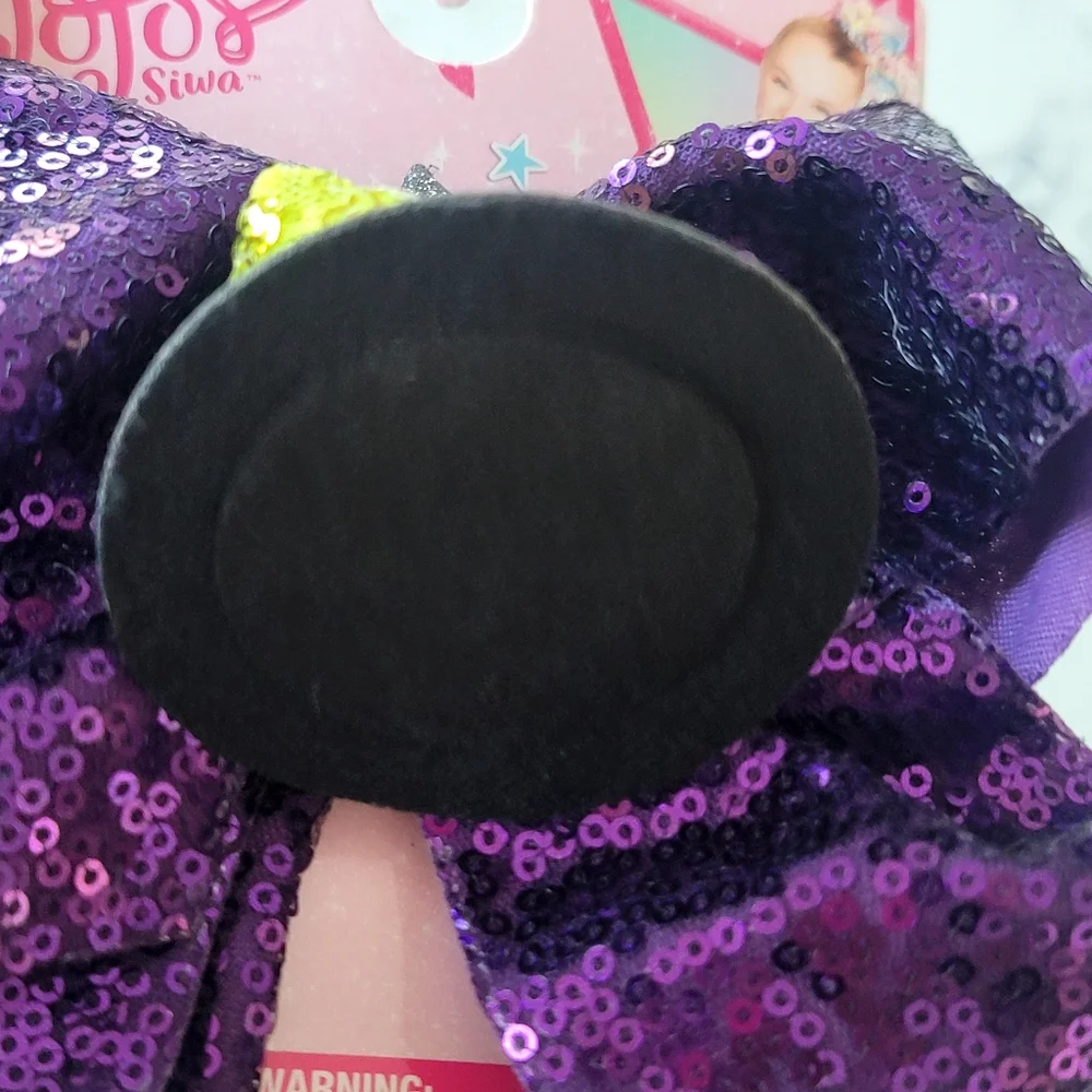 New JOJO SIWA Witch Hat Hair Clip Sequin Bow Halloween